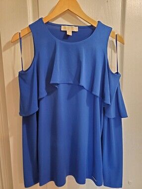 Michael Kors Cold Shoulder Ruffle Top